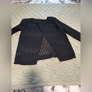 Black Open Back Netted Sweater